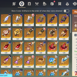 90LVL⭐Qiqi(C2)🔥Keqing(C1)⭐Raiden Shogun(C1)🔥Zhongli(C1)⭐Diluc🔥Yae Miko⭐Klee🔥Ganyu⭐Wanderer🔥Cyno⭐Jean💜NA💜2 |5 stars*  Weapons💜48 CHARACTERS💜AR. 56💜 2
